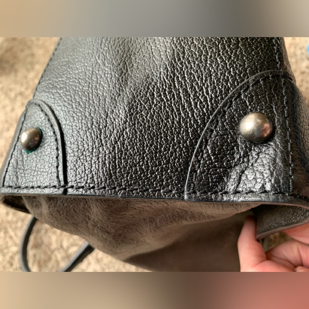 Frye Dana Leather Tote Shoulder Bag Brown Black Excellent Like New Condition - Picture 8 of 17